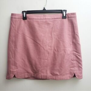 LOFT Wool Blend Skirt Womens Size 12 Solid Pink Straight Lined Scallop Slit